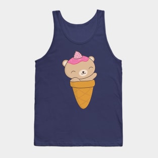 Kawaii Bear Ice Cream Cone T-Shirt Tank Top